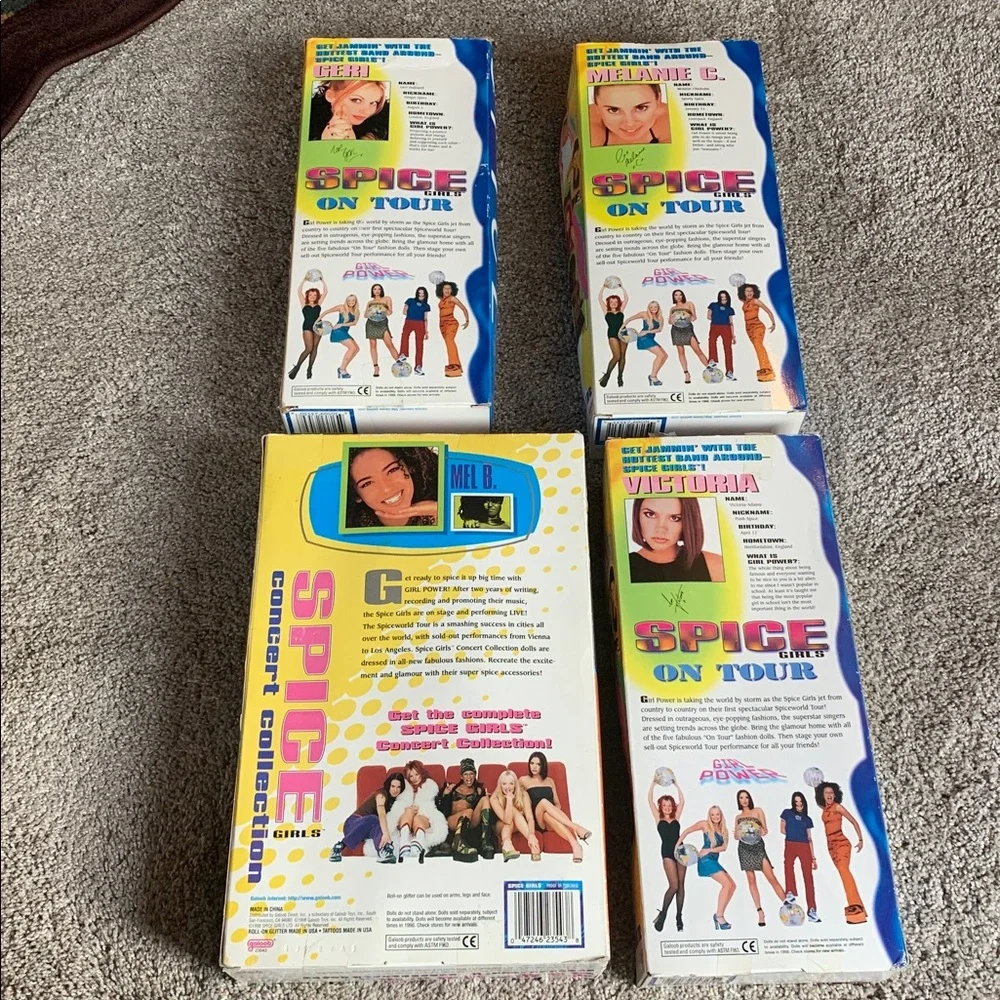 Spice Girls 4 Vintage Concert Dolls in Boxes (1998) Mel Victoria Geri & Melanie